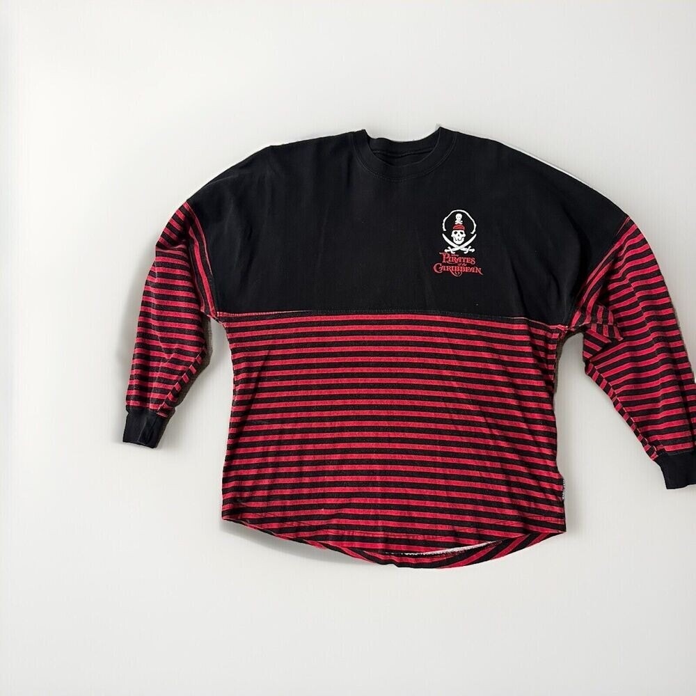 Pirates of the Caribbean‎ Spirit Jersey Shirt Adult XS Red Black Striped Disney - Picture 2 of 10